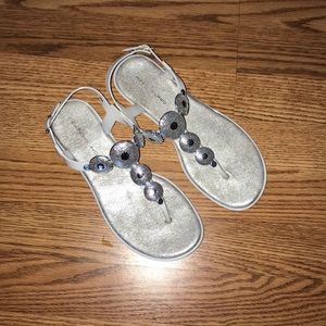 Silver sandals!